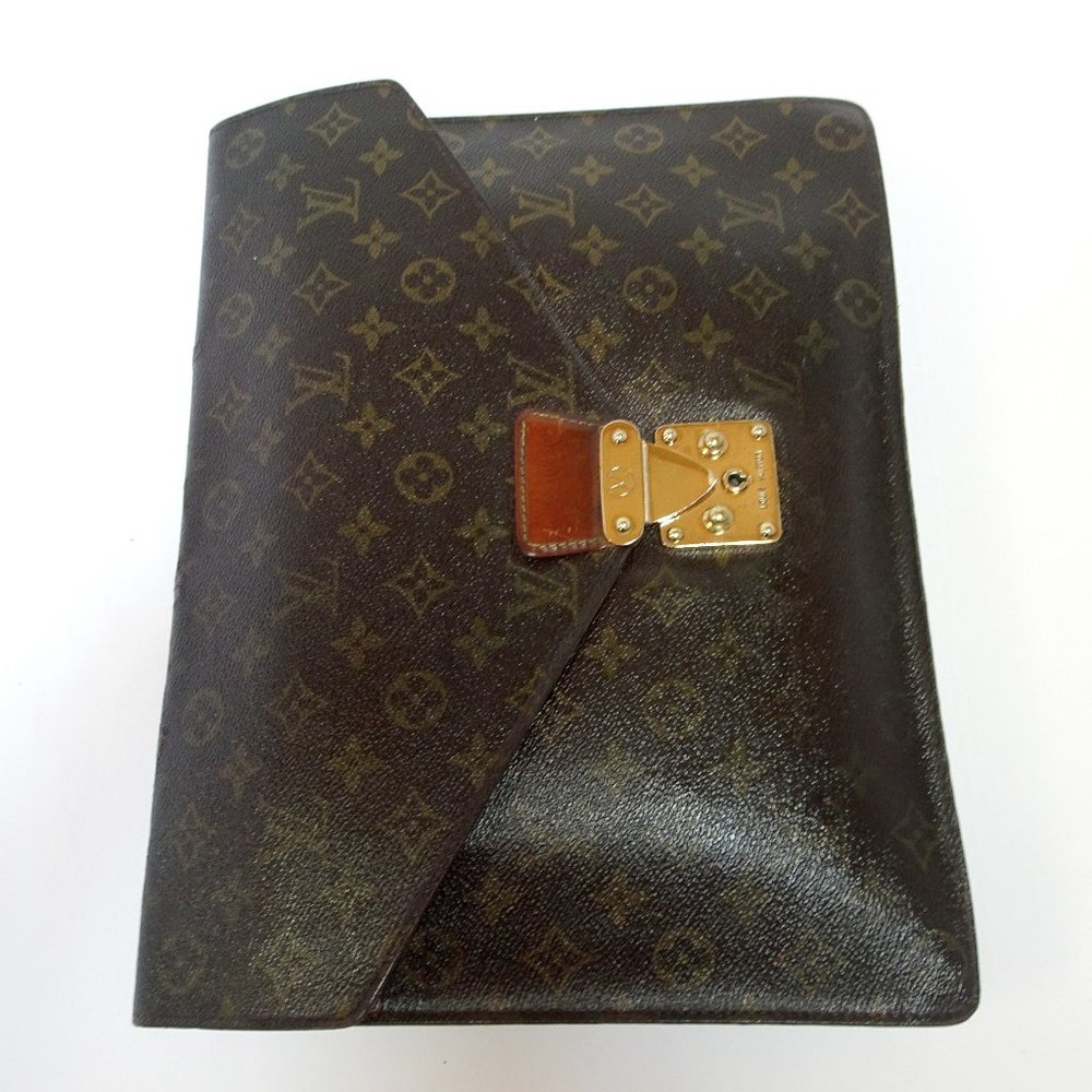 Auth LOUIS VUITTON Senateur Documents Attache Case
